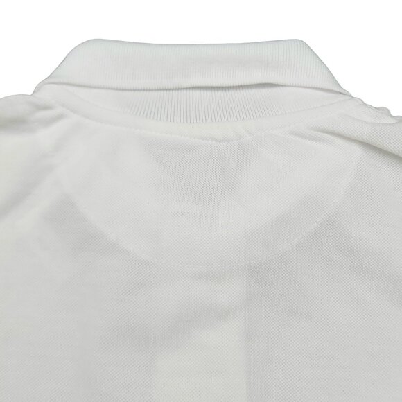 School Uniform Polo Shirt Boys 10 White Short Sleeve Durable Fabric 1/4 Button - Picture 4 of 10